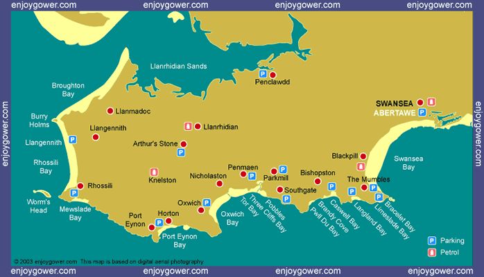 Gower Beaches Map