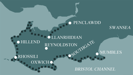 Map of Gower Beaches